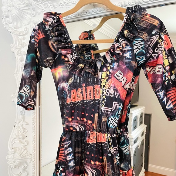 SALE New York Couture Limited Edition Vintage Printed Ruffle Maxi Dress - Picture 7 of 13